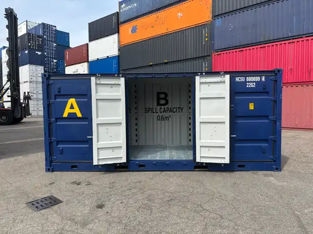 20FT Open Side New (One Trip) Shipping Container Blue - Afbeelding 4